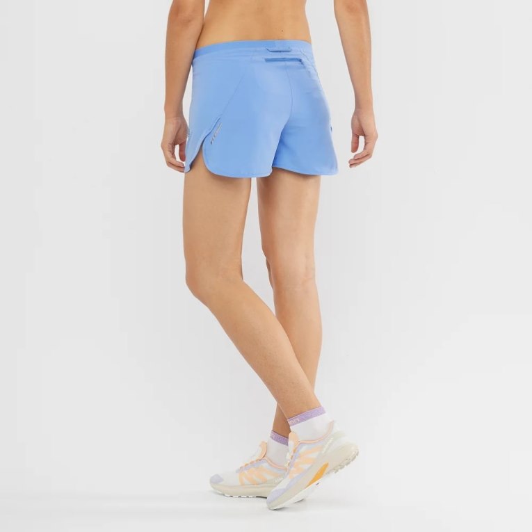 Salomon Cross 3'' Women's Running Shorts Light Blue | CA 98E4